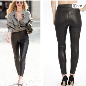 Spanx Women's Black Leather skinny pants